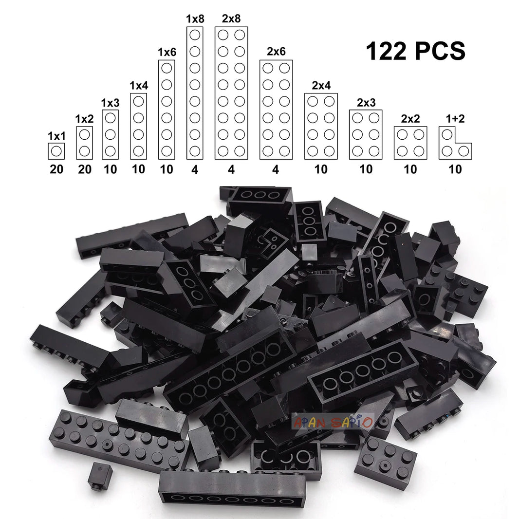 122PCS Thick Figures Bricks – 12 Size DIY Building Blocks, Creative Educational Plastic Toys, Compatible with 3001 for Children
