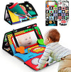 Crinkle Cloth Book - Visual Stimulation Newborn Toy, 0-3 Months Brain Development, Tummy Time Mirror Toy for Infants, Sensory Babies