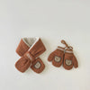 Kids’ Corduroy Winter Scarf & Gloves Set – Thick Velvet Warm Mittens for Boys & Girls