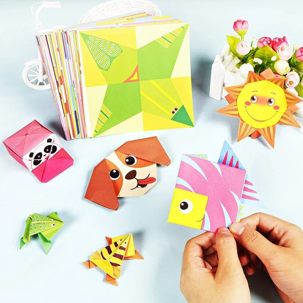 54 Pages Montessori DIY Kids Craft Set – 3D Cartoon Animal Origami Handcraft Paper Art Educational Toy for Children