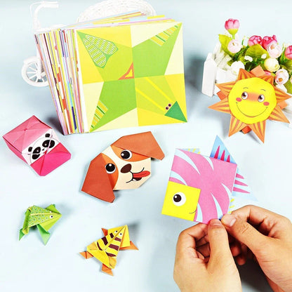 54 Pages Montessori DIY Kids Craft Set – 3D Cartoon Animal Origami Handcraft Paper Art Educational Toy for Children