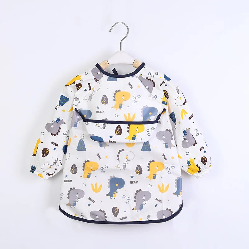 Waterproof Long-Sleeve Baby Smock – Art Apron & Feeding Bib with Pocket for Toddlers & Infants (Boys & Girls) - Kidzy Market