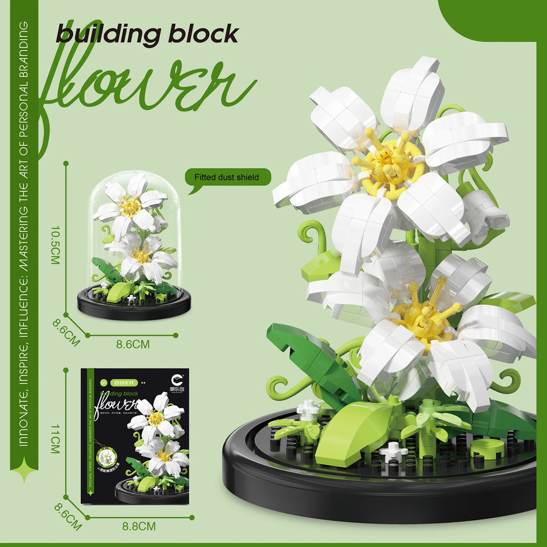 DIY Micro Flower Building Blocks – Mini Bricks Eternal Flowers Home Decoration Puzzle Toy