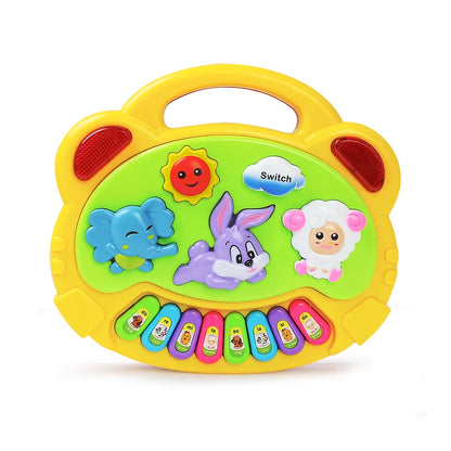 Kids Cartoon Piano Keyboard Game with Animal Sounds and Flashing Lights - Musical Instrument Educational Toy for Babies and Toddlers
