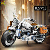 808-Piece MOC Motorbike Building Blocks Kit - Detailed Motorcycle Racer Model for Kids, Teens & Adults