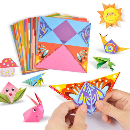 54 Pages Montessori DIY Kids Craft Set – 3D Cartoon Animal Origami Handcraft Paper Art Educational Toy for Children
