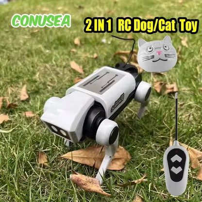 2-in-1 RC Robot Puppy and Cat Toy – DIY Assembling Mechanical Animal for Kids