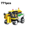 Educational Farm Building Block Set – Harvesting Locomotive, Five-Plow Tractor, Cotton Picker, Crane Arm Trailer – LEGO Compatible Kids Toy