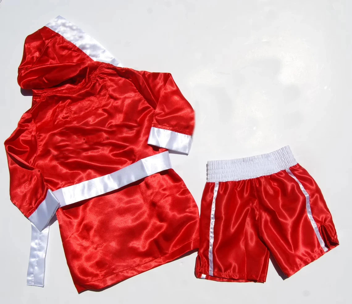Newborn Baby Boxer Boxing Robe Set with Gloves & Shorts – Photography Props for Baby’s Birthday Photoshoot