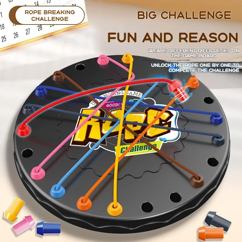 Hot Kid Rope Knots Puzzle Board Game Colorful Twisted Connected Ropes Parent-Child Interactive Toy Birthday Gift