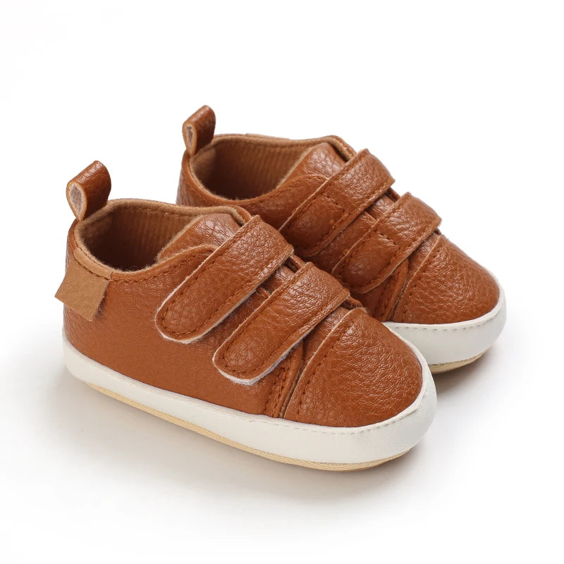 New Baby Shoes Retro Leather Boy Girl Multicolor Toddler Rubber Sole Anti-Slip First Walkers Infant Moccasins