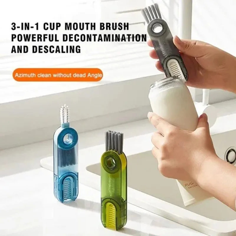 3-in-1 U-Shaped Cup Mouth Brush - Baby Bottle Deep Cleaning 360° No Dead Angle Rotatable Brush