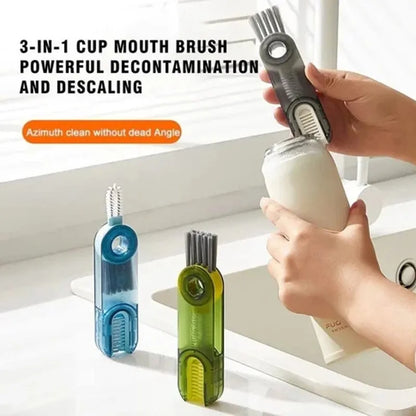 3-in-1 U-Shaped Cup Mouth Brush - Baby Bottle Deep Cleaning 360° No Dead Angle Rotatable Brush