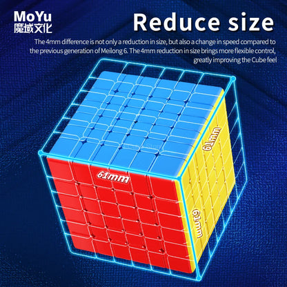 [ECube] MOYU MeiLong 6 V2 6x6 Magnetic Magic Speed Cube, Stickerless, Professional Fidget Toy, MoYu MeiLong 6 Cubo Magico