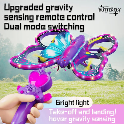 New V40 Glitter Butterfly Mini RC Quadcopter – 2.4 GHz Gravity Sensing Drone Toy Gift