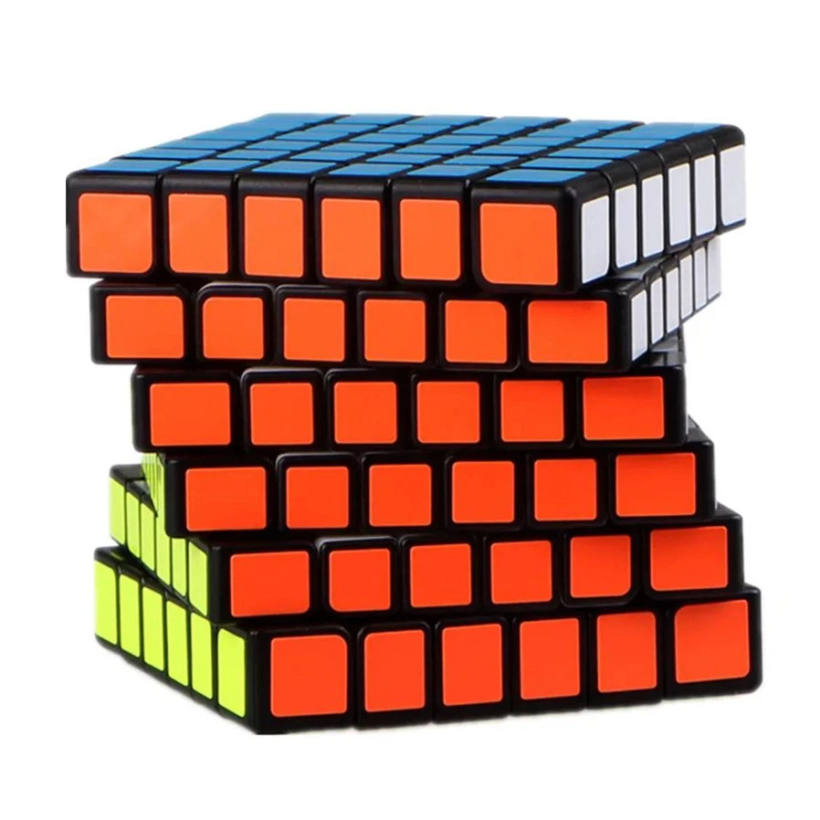 QIYI Speed Magic Cube 3x3x3, 4x4x4, 5x5x5 Puzzle with Black Stickers, Educational Learning Cubo Magico Toy for Kids