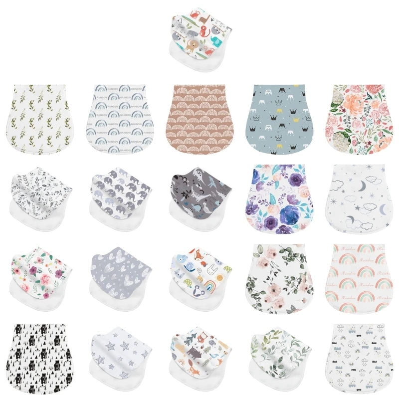 2-Layer Absorbent Burp Cloths – Soft Cotton Baby Bibs for Feeding & Teething - Kidzy Market
