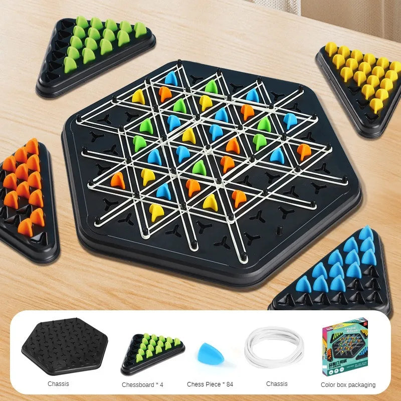 New Geometry Chain Chess Puzzle (Triangle Chess, Desktop Game, Family Interaction Thinking Toy)