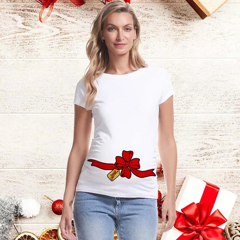 Christmas Pregnancy Shirt | Funny New Pregnancy Announcement T-Shirt | Baby on The Way | Cute Christmas Shirts | Best Xmas Gifts