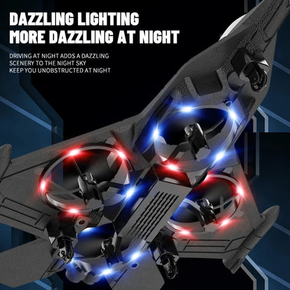 RC Plane with Camera and Obstacle Avoidance – 2.4G Foam Fighter Helicopter Toy for Kids