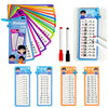 Digital Learning Flash Cards – 15 Cards for Addition, Subtraction, Multiplication, Division, Fractions, and Math Formulas with 2 Erasable Pens, Educational Toy for Kids