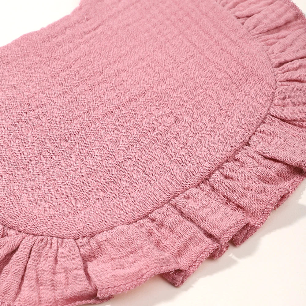 Newborn Baby Bibs & Burp Cloths | Solid Color Toddler Bandana Feeding Bibs, Ruffle Saliva Towel for Drool, Baby Accessories - Kidzy Market