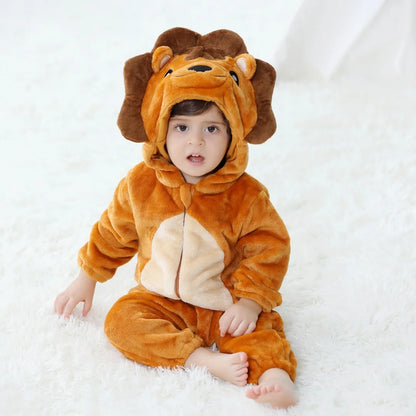 Baby Animal Kigurumi Romper – Unicorn, Panda, Rabbit Cartoon Jumpsuit (Newborn & Infant Cosplay Pajamas, 0-24 Months)