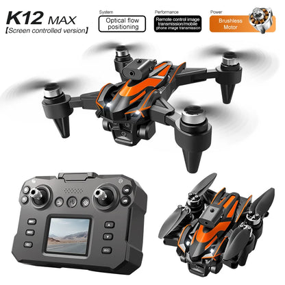 K12 Max RC Drone – 8K HD Camera Foldable Quadcopter with Brushless Motor and Obstacle Avoidance