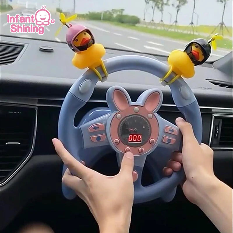 Infant Shining Simulation Steering Wheel Toy Children’s Early Education Copilot Stroller Vocal Toy