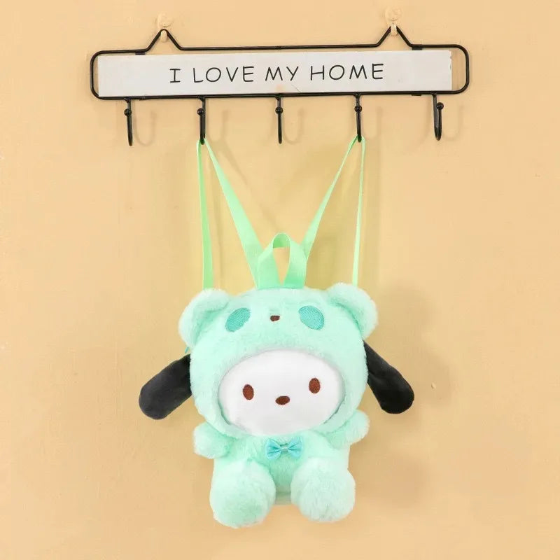 10-Inch Sanrio Hello Kitty Kuromi Plush Shoulder Backpack – Cute Anime Cartoon Bag for Girls and Women