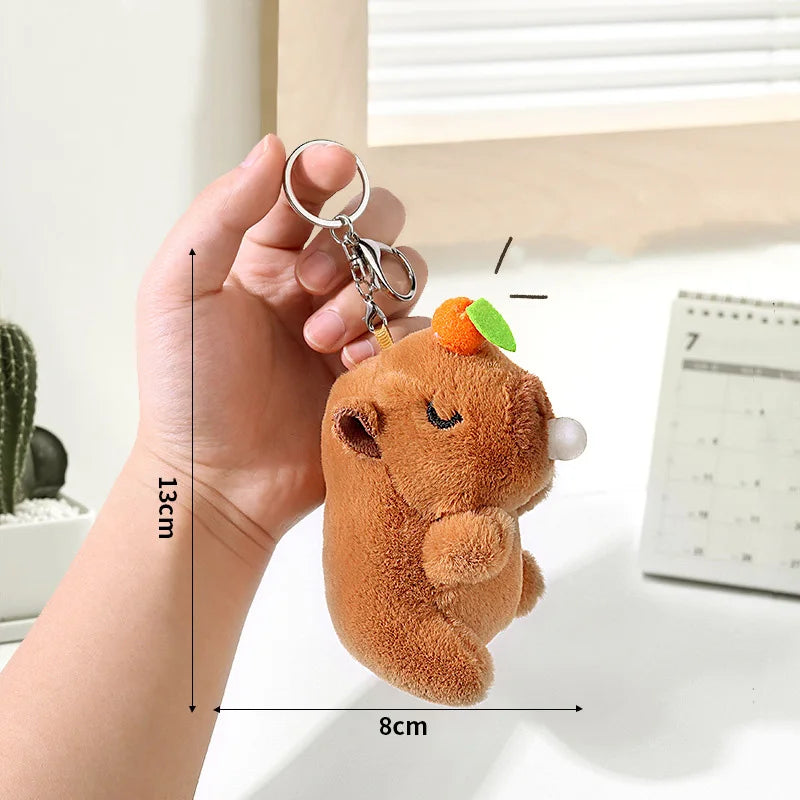 Cute Cartoon Capybara Plush Pendant, Bag Hanging Ornament and Keychain Doll