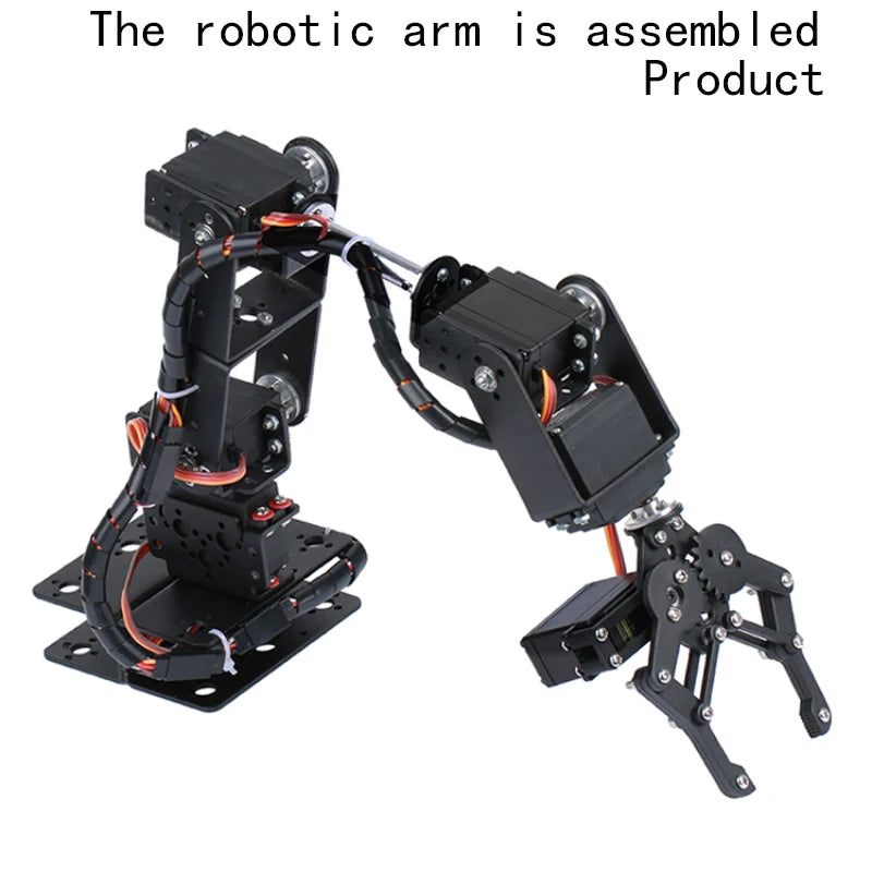 360° 6 DOF Robot Metal Alloy Mechanical Arm Claw Kit MG996R for Arduino, Robotics Educational Kit, PS2 Programmable Toy