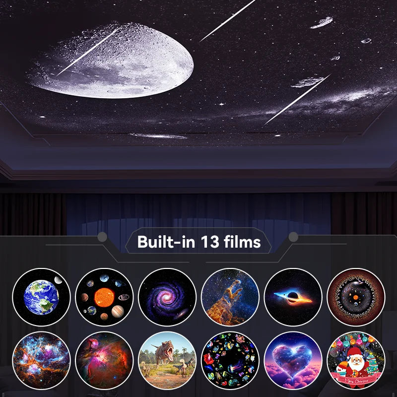 12-in-1 Galaxy Star Projector with Meteor Ultra Clear Rotary Space Ball Night Light Planetarium Lamp for Kids