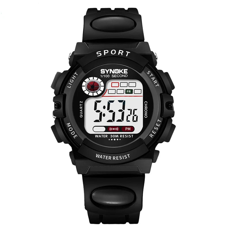 Electronic Children’s Sport Watch Colorful LED Digital Clock 3ATM Waterproof Alarm Wristwatch for Boys and Girls