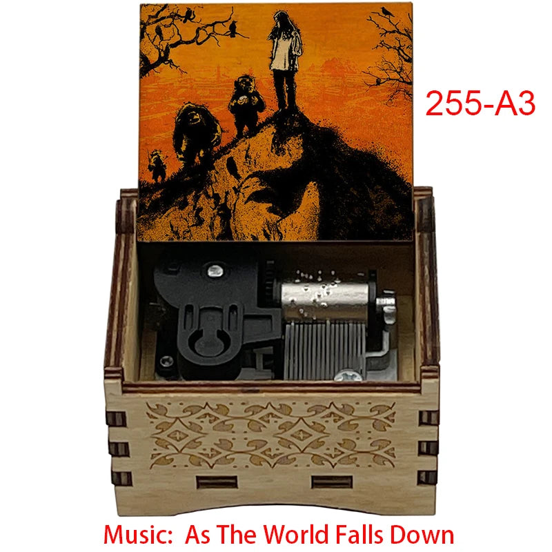 As The World Falls Down Fantasy 18-Note Wooden Music Box New Year Christmas Birthday Gift