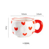 Hand-Pinched Irregular Porcelain Mug 300 ml (10 fl oz) – Flower & Heart Pattern Coffee & Tea Cup, Cute Gift for Kids & Girls