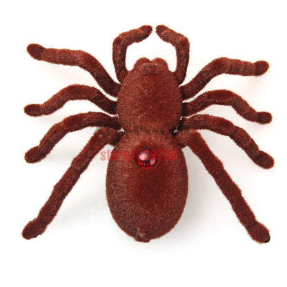 JSXuan Realistic Infrared Remote Control Spider Toy - 2-Channel RC Prank (6.3 x 6.7 x 2 in / 16 x 17 x 5 cm)