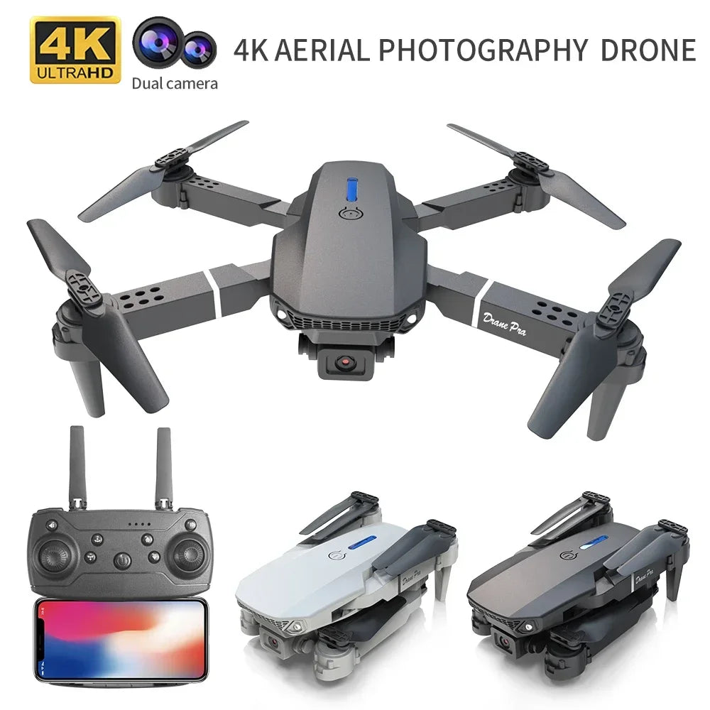 Professional Mini RC Drone E88 – 4K HD WiFi FPV Foldable Quadcopter Toy