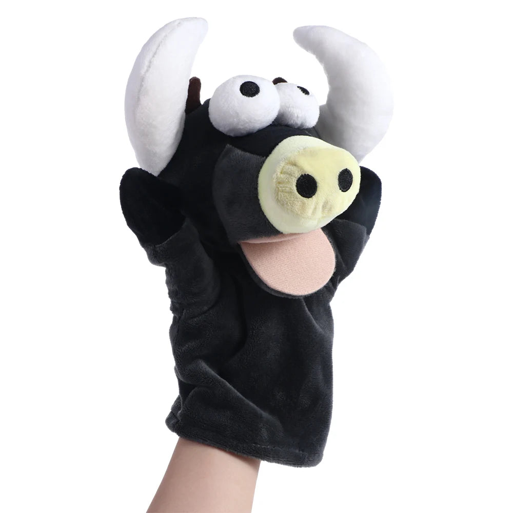 Stuffed Bear and Shark Hand and Finger Puppets, Plush Animal Dolls for Children