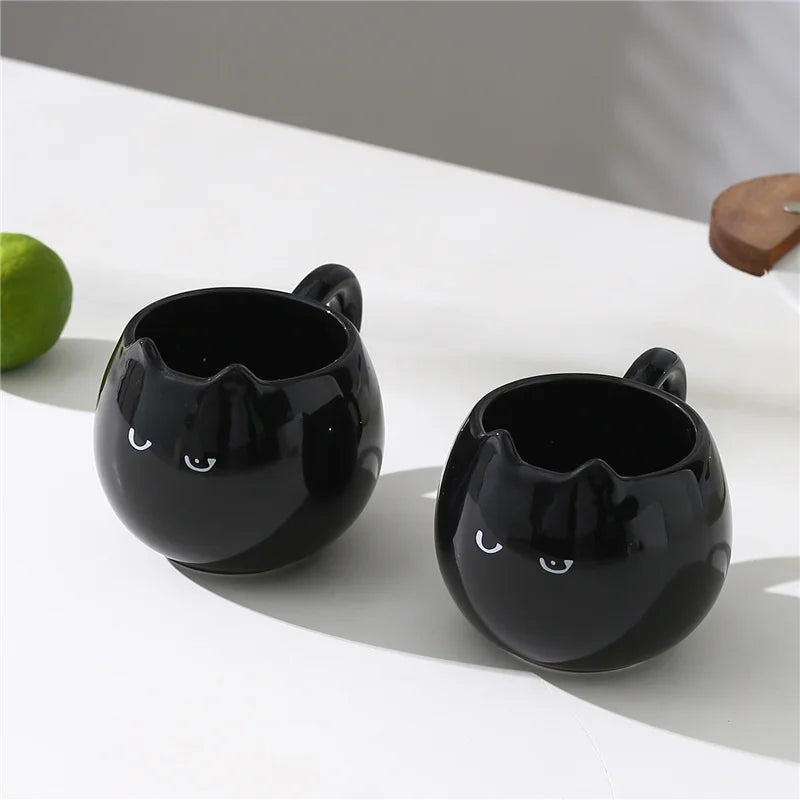 Cat-Shaped Porcelain Coffee Mug — Cute Cartoon Ceramic Cup with Handle, 13oz (380ml), 1-Pack