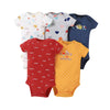 5PCS Baby Bodysuit Set – 100% Cotton Short Sleeve Onesies for Boys & Girls (6-24 Months)