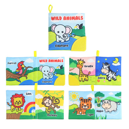Baby Soft Cloth Books - Intelligence Development Learning Book with Teether, Rustle Sound Cognition Educational Toys for Baby