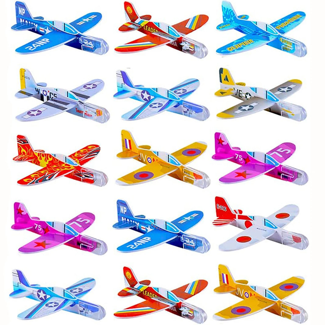 10-Piece Hand-Thrown Small Airplane Children’s DIY Assembled Cartoon Model Foam Mini Airplane Party Favor
