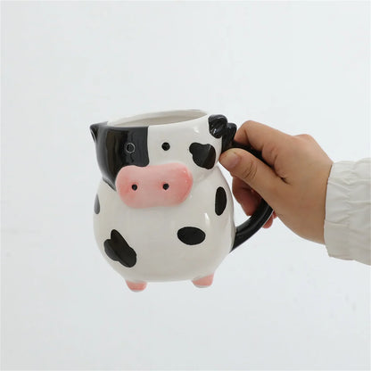 Cute Cartoon Cow Ceramic Coffee & Milk Mug - 1-Piece Kids Breakfast, Dessert & Juice Cup, Christmas Gift