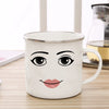 Woman Face Enamel Coffee Mug — Funny Cute Gamer Mug, Birthday & Back-to-School Gift