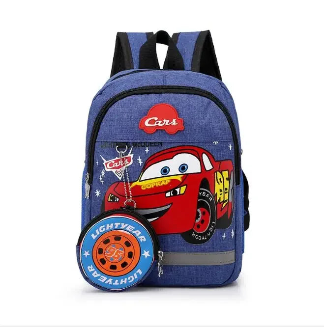 Disney Kids Boys & Girls 95 Car Backpack | Cartoon Schoolbag for Kindergarten | Plush Toy Travel Backpack Gift for Children - Kidzy Market