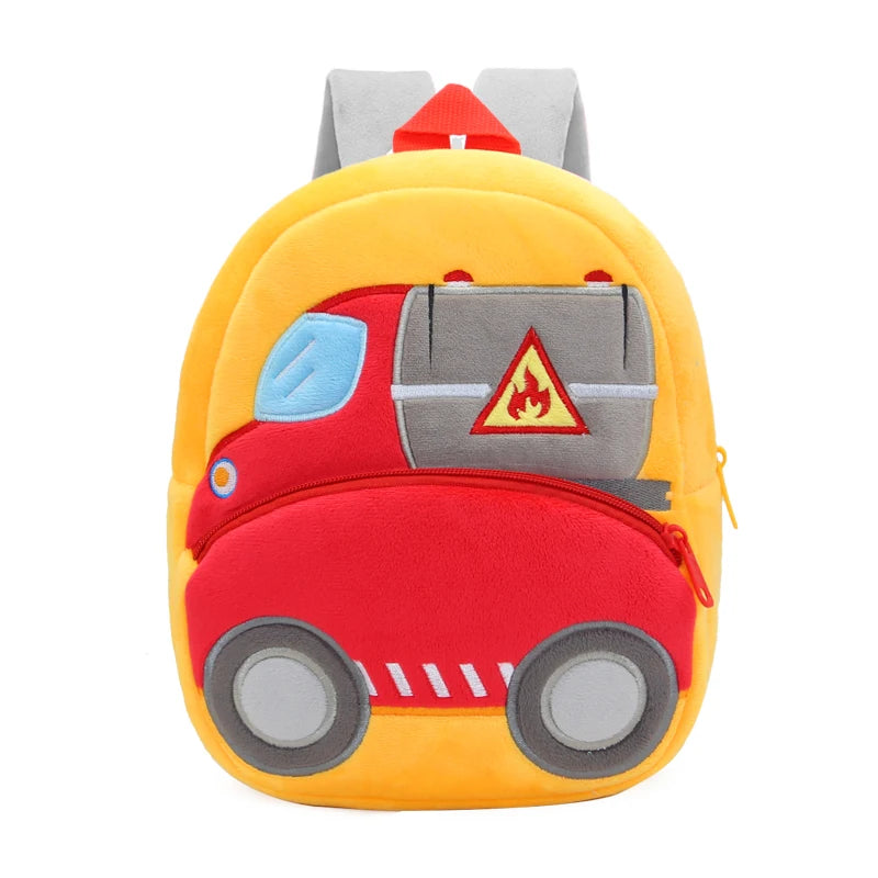 Cartoon Excavator Engineering Backpack for Kids – Plush 2-4 Years Old Small School Bag & Toy Backpack - Kidzy Market