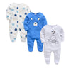 Kavkas 3/4 PCS Baby Romper Set – 100% Cotton Polka Dot Long Sleeve Jumpsuit (Newborn 0-12 Months, Summer Wear)