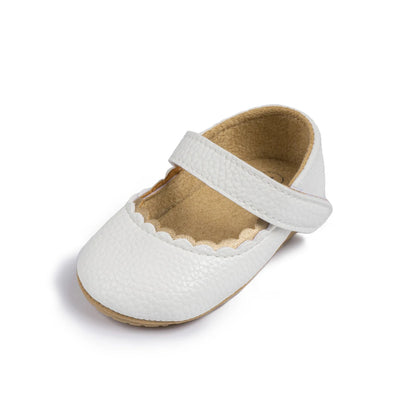 Newborn Baby Breathable Fashion Leather Shoes – Lace Princess Shoes with Non-Slip Soft Bottom