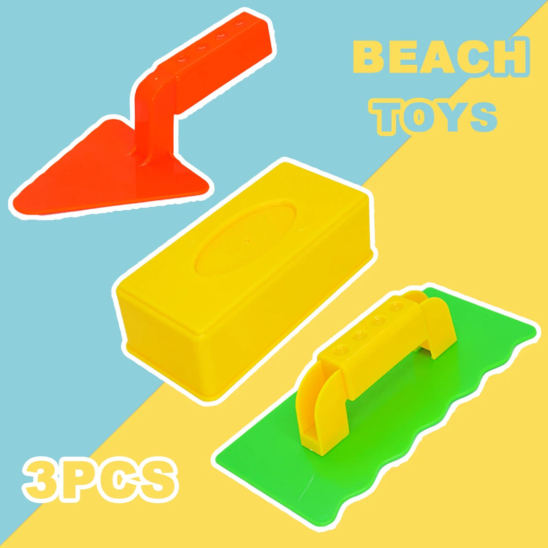 3Pcs Snow & Beach Sand Castle Brick Molds — Outdoor Build Toy For Kids